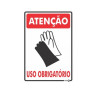 Placa Atenção Luvas Uso Obrigatório Ps85 - Encartale
