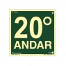 Placa em PVC 20° Andar Fotoluminescente PAF-355/F