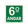 Placa Pvc Pavimento 6º Andar Fotoluminescente Paf341 - Encartale 