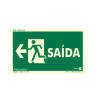 Placa Saída de Emergência Esquerda Fotoluminescente Paf719 - Encartale 