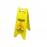 Placa Sinalizadora Dobrável / Cavalete de Cuidado Piso Escorregadio Bilíngue - Jsn