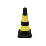 Cone Sinalização Flexível Refletivo 75cm Preto/Amarelo - Plastcor