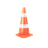 Cone Sinalização Flexível Refletivo 50cm Laranja/Branco - Plastcor