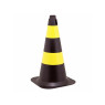 Cone Sinalização Rigido PVC 75cm Preto/Amarelo - Plastcor