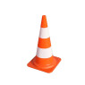 Cone Sinalização Rigido PVC 75cm Laranja/Branco - Plastcor