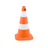 Cone Sinalização Rigido PVC 50cm Laranja/Branco - Plastcor