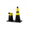 Cone Sinalização Flexível Refletivo 50cm Amarelo/Preto - Plastcor