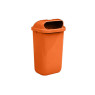 Lixeira c/ Tampa Frontal 50 Litros c/ Suporte - Laranja - JSN