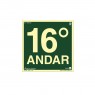 Placa PVC 16º Andar - Fotoluminescente PAF-351/F