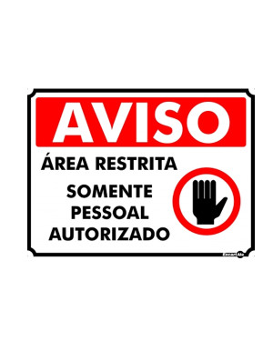 Placa Metal Aviso Área Restrita Pm840 - Encartale