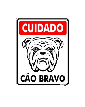 Placa Metal Cuidado Cão Bravo Pm-848 - Encartale