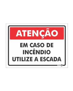 Placa Atenção Em Caso Incêndio Ps227 - Encartale