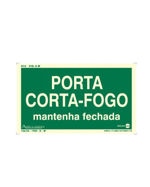 Placa Fotoluminescente Porta Corta Fogo Paf316 - Encartale 