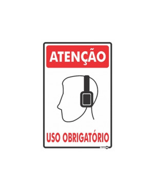 Placa Atenção Protetor de Ouvido Uso Obrigatório Ps82 - Encartale