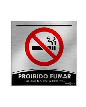 Placa Inox Proibido Fumar Pa06 - Encartale