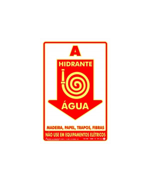 Placa Hidrante Água Fotoluminescente Paf-299/f - Encartale