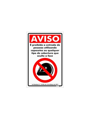 Placa Proibida a Entrar Com Capacete Ps619 - Encartale 