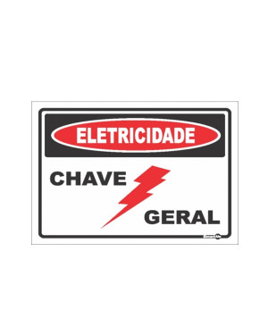 Placa Eletricidade Chave Geral Ps126 - Encartale 