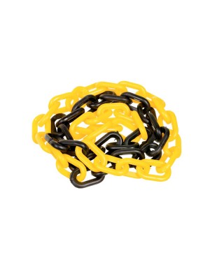 Corrente Plástica 38 x 21mm Preta/Amarela (Vendida por Metro) - Plastcor