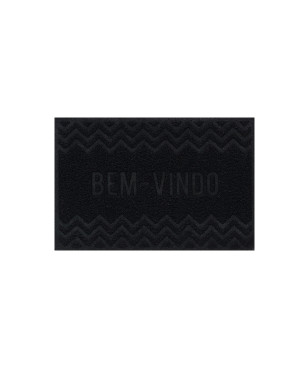 Tapete Capacho Vinil 0.40x 0.60cm Bem-Vindo - Zig Zag Preto