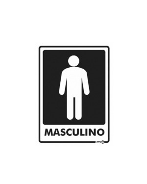 Placa Banheiro Masculino Ps66 - Encartale 