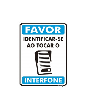 Placa Metal Identificar-se No Interfone Pm823 - Encartale 