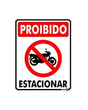 Placa Metal Proibido Estacionar Motos Pm832 - Encartale 