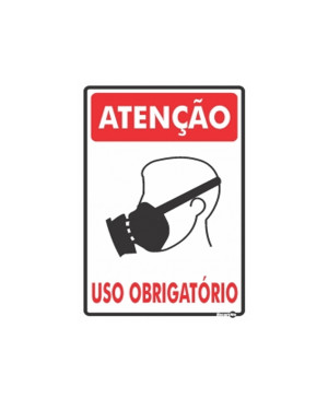 Placa Atenção Máscara Uso Obrigatório Ps155 - Encartale