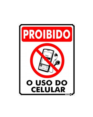 Placa Metal Proibido o Uso De Celular Pm843 - Encartale 