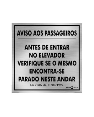 Placa Inox Aviso Aos Passageiros Pa-10 - Encartale