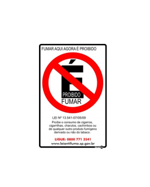 Placa Proibido Fumar Lei Federal Ps141 - Encartale 