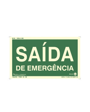 Placa Saída de Emergência Fotoluminescente Paf314 - Encartale 